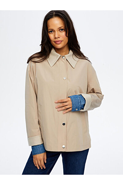 Faik Sönmez Flanel Garnili Kısa Trençkot W26TNC001