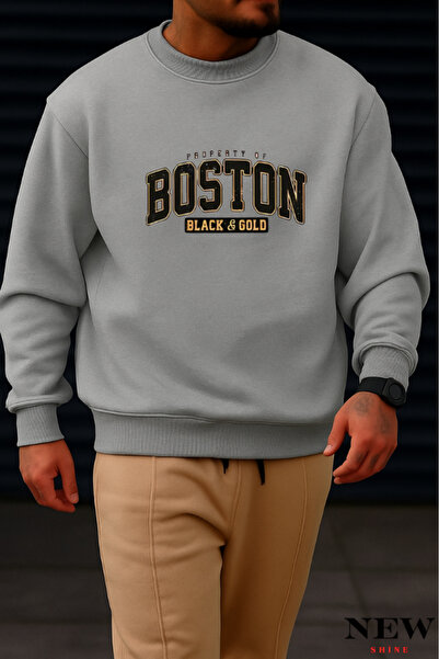New Shine Boston Printed Crew Neck Sweatshirt