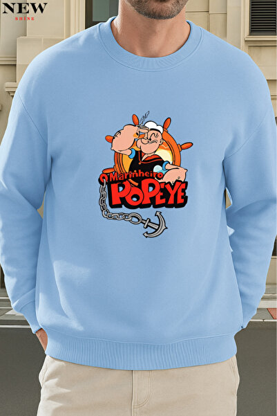 New Shine سويت شيرت بطبعة بوباي برقبة دائرية