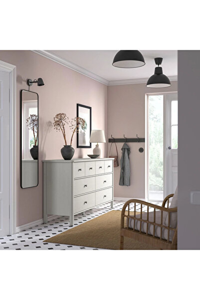 IKEA 8 çekmeceli şifonyer, gri, 171x50x91 cm