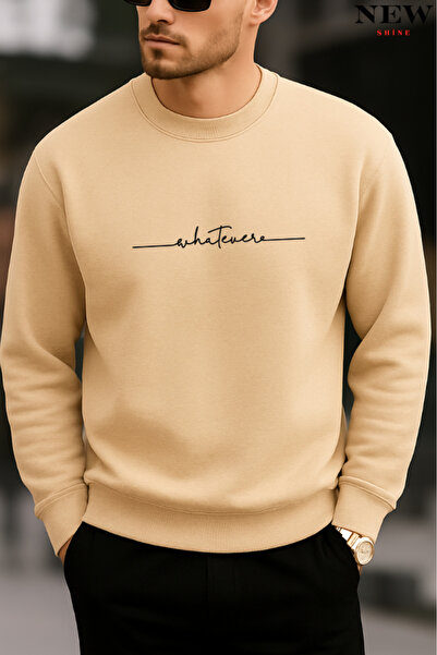 New Shine Hanorac cu gât rotund cu imprimeu What Ever