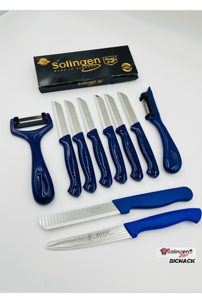 Solingen Orijinal 6’lı Meyve Sebze, 2’li Soyacak Micro Ve Ritter Ekmek Bıçağı...