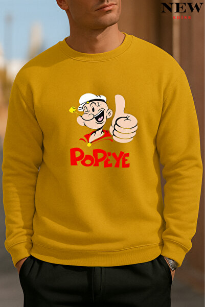 New Shine سويت شيرت بطبعة بوباي برقبة دائرية