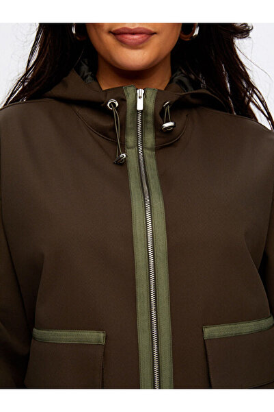 Faik Sönmez Astarsız Kapüşonlu Comfort Fıt Trençkot W26TNC003