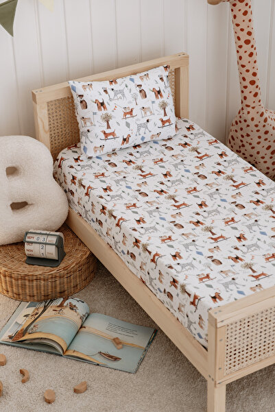 Lollie Baby&Kids Baby Crib, Park Bed (70X110 cm) Duvet Cover & Sheet Set, Cotton Satin - Dogs