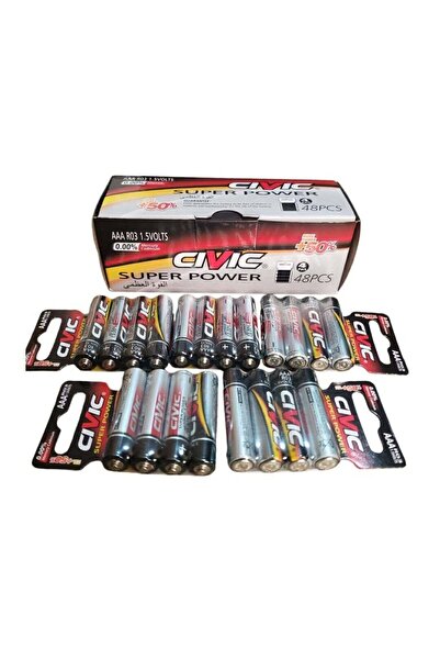 Civic بطاريات صغيرة عالية الطاقة - عبوة من 48 بطارية