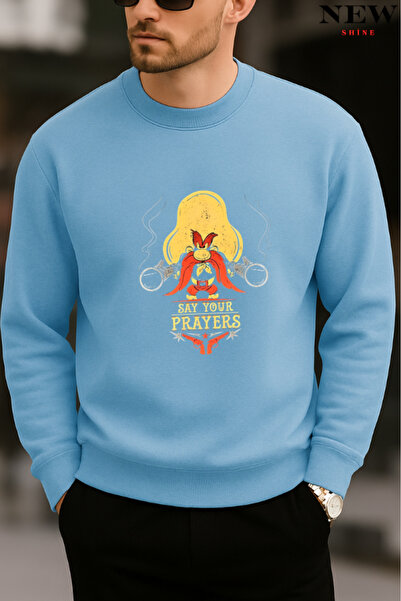 New Shine سويت شيرت هايدو مطبوع برقبة دائرية