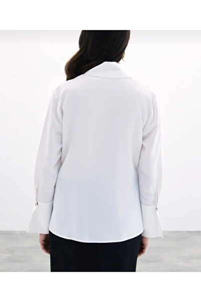 Sateen Button-detailed shirt