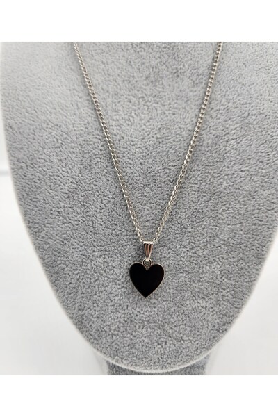 İnci Mercan Bujiteri Büyük Kalp Motifli Çelik Kolye