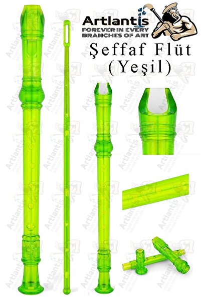 Artlantis Şeffaf Flüt Blok 1 Adet Renkli Blok Fülüt Şeffaf Abs Plastik 3 Parç...