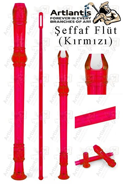 Artlantis Şeffaf Flüt Blok 1 Adet Renkli Blok Fülüt Şeffaf Abs Plastik 3 Parç...