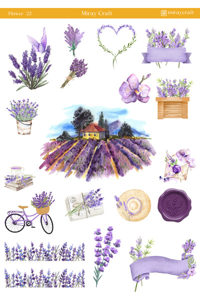 MirayDesign 1 ورقة ملصقات ذات طابع زهور مقاس 12*17 سم / سكرابوك، مجلة بوليت، مخطط، دفتر ملاحظات