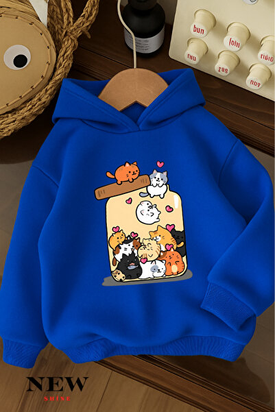 New Shine Hanorac cu glugă pentru copii cu imprimeu Kitten