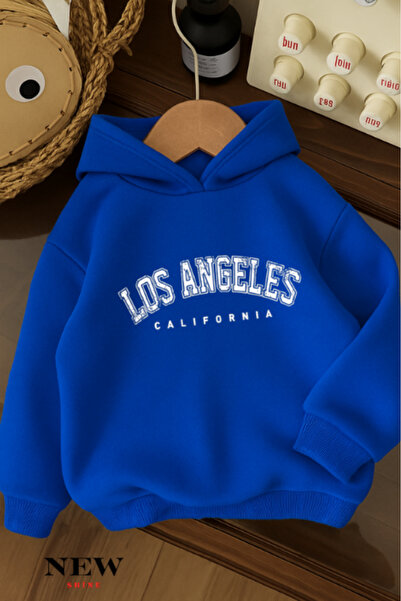 New Shine Детска суитшърт с качулка с принт от Лос Анджелис