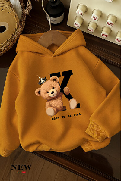 New Shine Детска суитшърт с качулка и мечешки принт