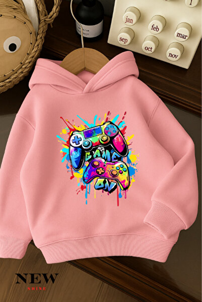 New Shine Παιδικό φούτερ με κουκούλα με στάμπα Game Arm