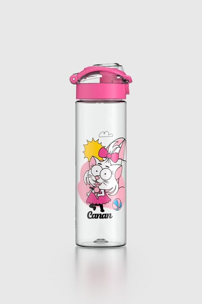 Renga Saga Kral Şakir Patterned 630 ml Tritan Children's Water Bottle 222030 Pink