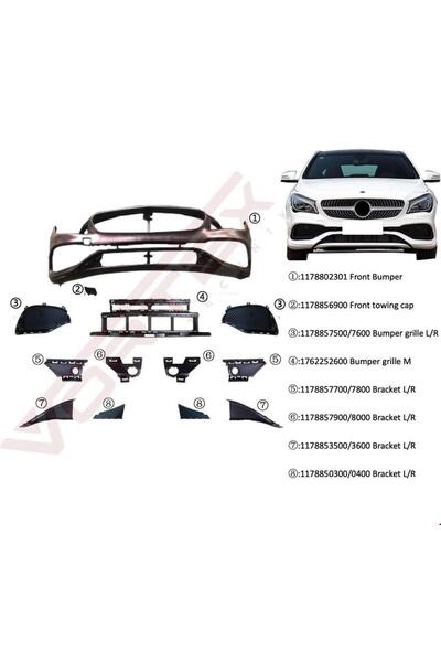 PARCAWORLD MERCEDES W117 2016- ÖN TAMPON SET AMG (BRAKET-IZGARA) CLA UYUMLU O...