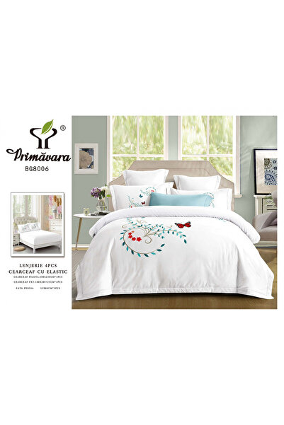 FIONNA.RO Lenjerie Din Bumbac Tip Finet Premium Cu Elastic - Fluture Rosu