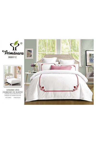 FIONNA.RO Lenjerie Din Bumbac Tip Finet Premium Cu Elastic - Rosu Royal