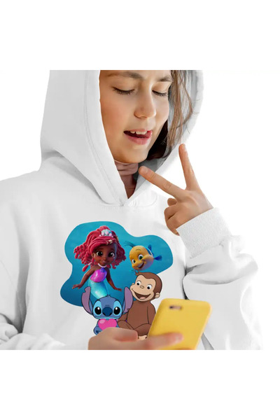OEM Kids Sweatshirt Girls Curious George Ariel Stitch Monkey Cartoon