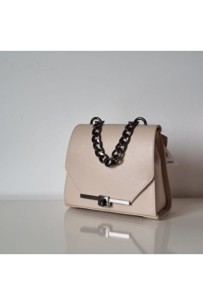 Zea Geanta Mini Chain Piele Naturala Bej Nude