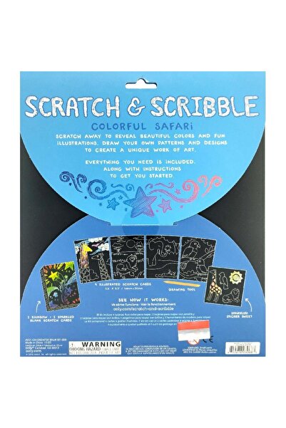Ooly Scratch & Scribble Colorful Safari Scribbler