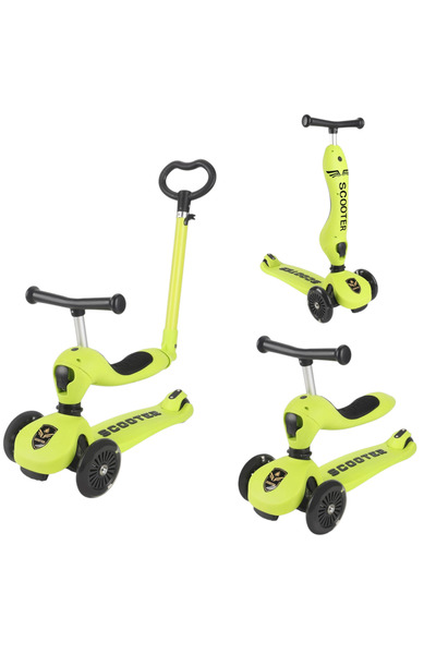 OEM 3-in-1 Transformable Scooter for Kids with Adjustable Handle and Light-Up Wheels