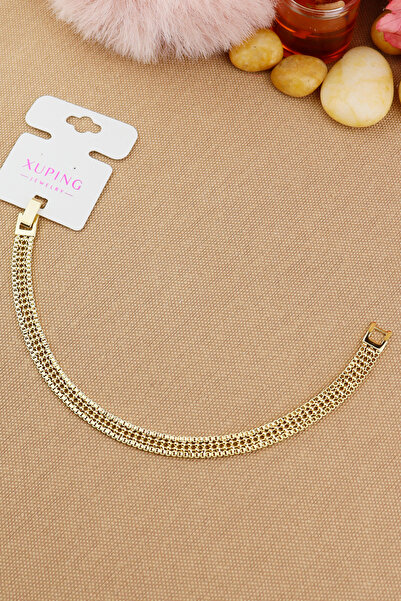 Keyifli Hayaller Xuping Vip Marka Minimal Dorikalı Model Bileklik Altın Rengi Kararmaz 19cm En: 6mm