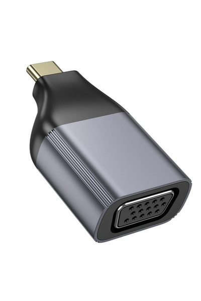 REDz Accessories Type-C to VGA Converter, Hoco UA34, 60Hz/2K Resolution, Black