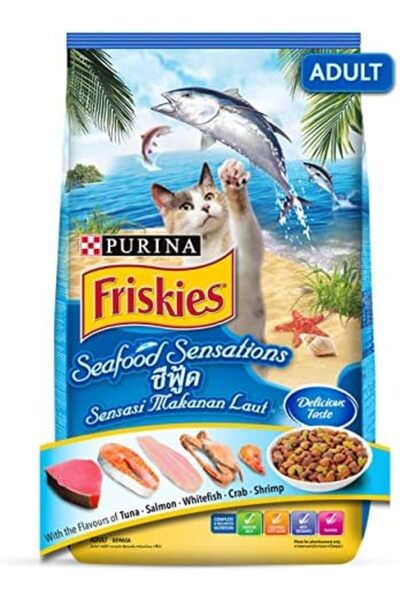 Friskies Purina Seafood Sensation Adult Dry Cat Food from Nestlé, 450 G, 1 Count