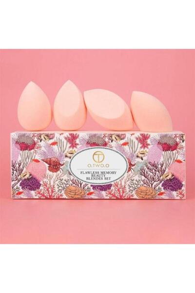o.two.o مجموعة اسفنجات مكياج وردية اللون، 4 قطع
