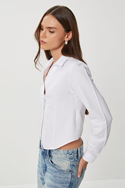 Lovelyİstanbul Vücuda Oturan Oxford Gömlek LGP0024 BEYAZ