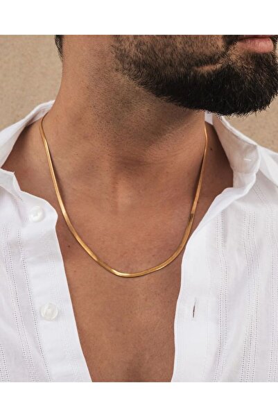 XUPING JEWELRY HANZEM XUPİNG İtalyan Yassı Zincir Altın Kaplama 14 K Çelik Kolye