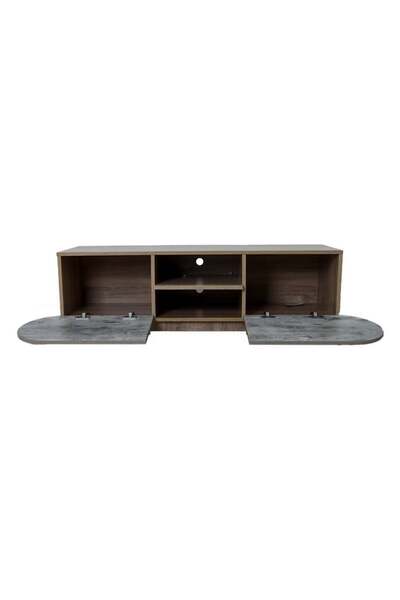 BAITY TV Table Malaysian Wood with 2 Drawers and 2 Shelves, 145 cm