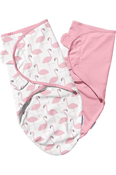 Moon قماط عضوي خفيف الوزن وقابل للتنفس، عبوة من قطعتين - نقشة طائر الفلامنجو ...