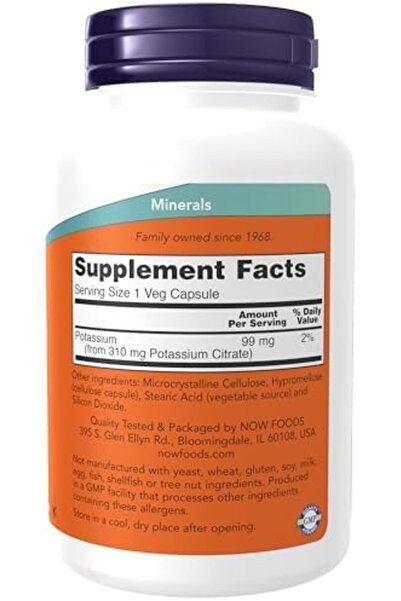 Now Foods Potassium Citrate - 180 Capsules