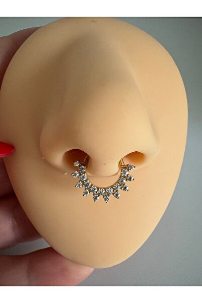 Bylin Cerrahi Çelik Daith, Septum Kilitli Halka Piercing-İç Halka Çapı : 8mm ...