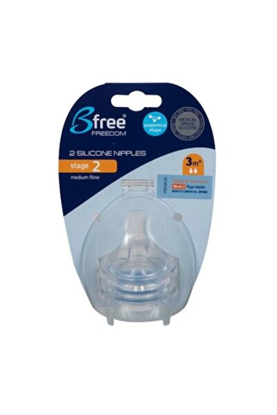 Freedom Set 2 tetine din silicon Bfree Freedom, Stage2, Flow Mediu, + 3 luni