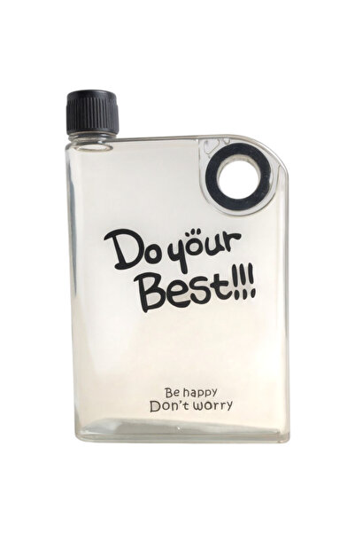 Lider MAGNESİA Matara 380 ml Mona A5 Matt Transparent Flask Perottle Black