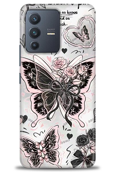 Rulet Aksesuar حافظة سيليكون متوافقة مع هاتف Vivo V23 5G HD مطبوع + واقي شاشة...