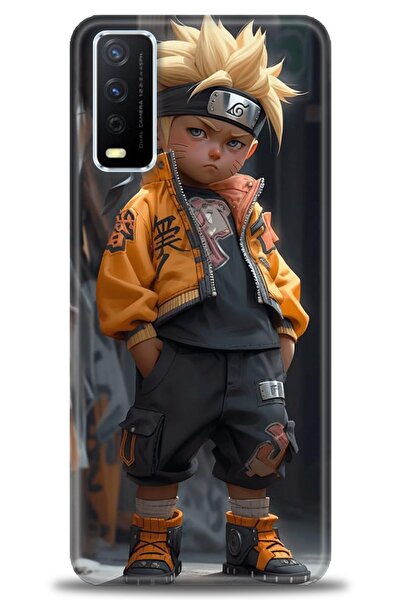 Rulet Aksesuar جراب سيليكون متوافق مع هاتف Vivo Y20 HD مطبوع + واقي شاشة سيرا...