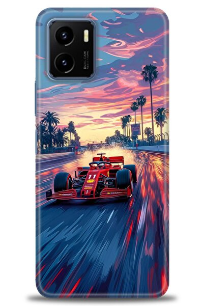 Rulet Aksesuar جراب سيليكون متوافق مع هاتف Vivo Y15S HD مطبوع + واقي شاشة سير...