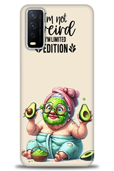 Rulet Aksesuar حافظة سيليكون متوافقة مع هاتف Vivo Y20 HD مطبوع + واقي شاشة سي...