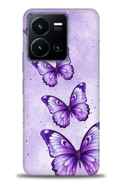 Rulet Aksesuar جراب سيليكون متوافق مع هاتف Vivo Y35 HD مطبوع + واقي شاشة سيرا...