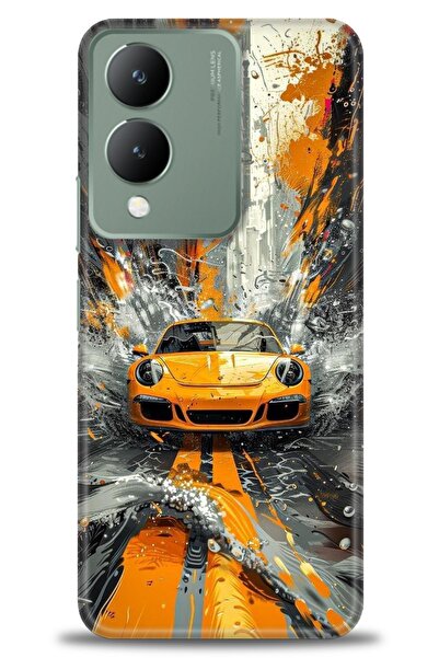 Rulet Aksesuar جراب سيليكون متوافق مع هاتف Vivo Y17S HD مطبوع + واقي شاشة سير...