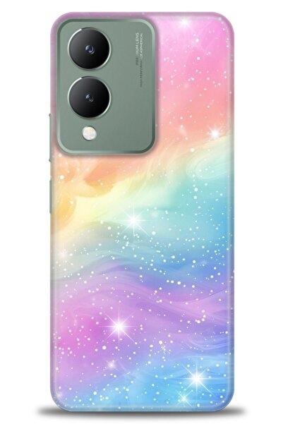 Rulet Aksesuar جراب سيليكون متوافق مع هاتف Vivo Y17S HD مطبوع + واقي شاشة سير...