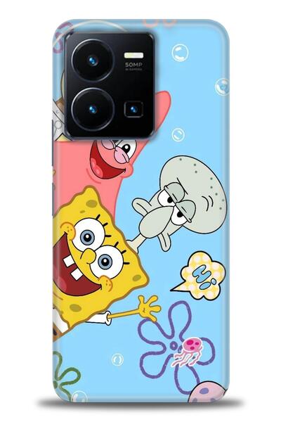 Rulet Aksesuar جراب سيليكون متوافق مع هاتف Vivo Y35 HD مطبوع + واقي شاشة سيرا...