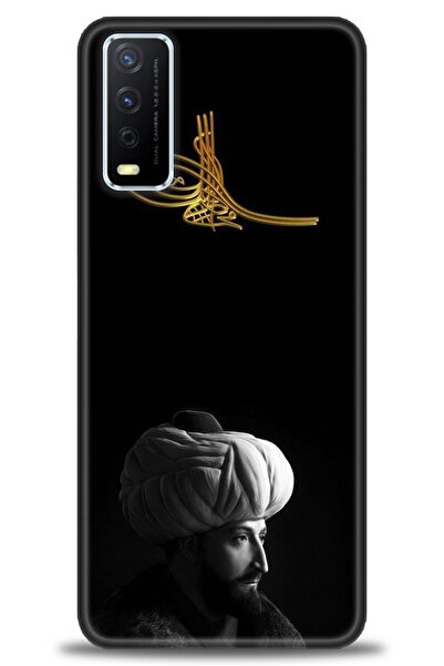 Rulet Aksesuar جراب سيليكون متوافق مع هاتف Vivo Y11S HD مطبوع + واقي شاشة سير...