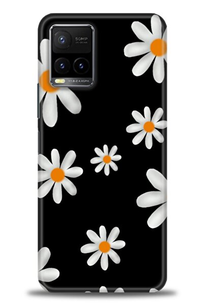 Rulet Aksesuar جراب سيليكون متوافق مع هاتف Vivo Y21 HD مطبوع + واقي شاشة سيرا...